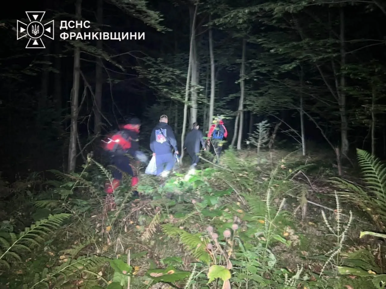 Рятувальники Прикарпаття допомогли заблукалим у лісі та туристу в горах