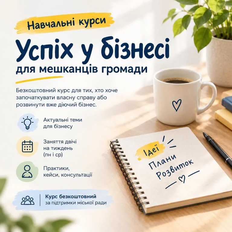 Безкоштовний навчальний курс «Успіх у бізнесі» в Івано-Франківську знову відкрив реєстрацію для майбутніх та діючих підприємців громади