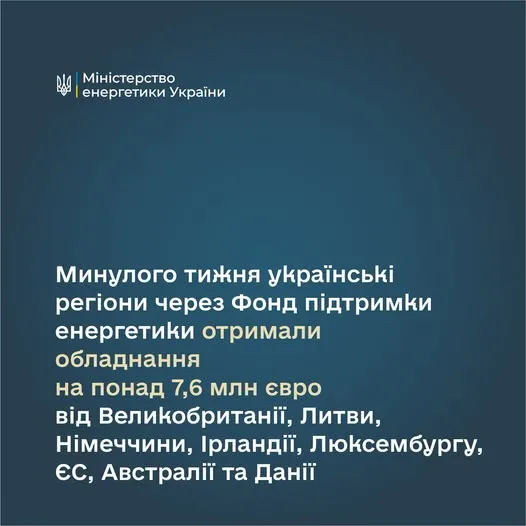 Енергосистему України зміцнюють перед зимою: регіони отримали обладнання на 7,6 млн євро